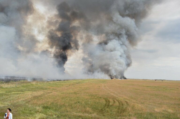 Közel 200 hektárnyi nádas égett le a Hortobágyon