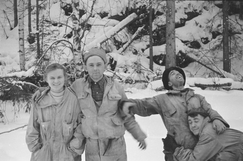 A Gyatlov-csapat négy tagja január 28-án: Dubinina, Krivonischenko, Thibeaux-Brignolle és Slobodin
