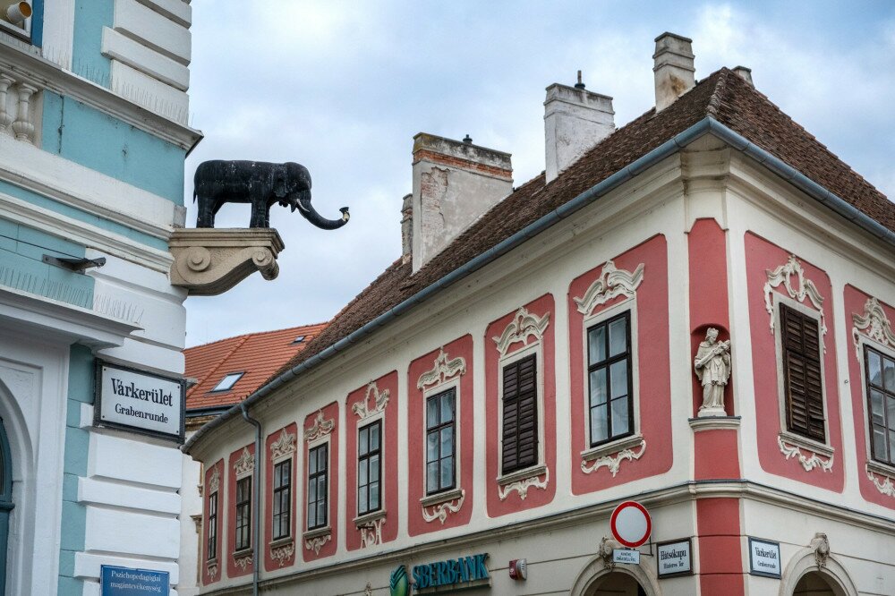 Fekete elefánt szobor, Sopron