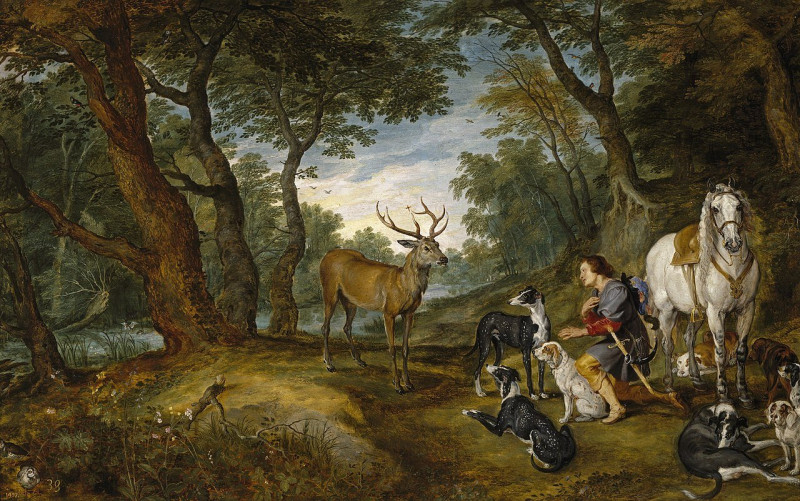 La_Visión_de_San_Huberto_por_Jan_Brueghel_el_Viejo_con_Rubens