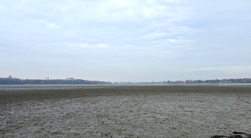 Leereszett Öreg-tó tatán