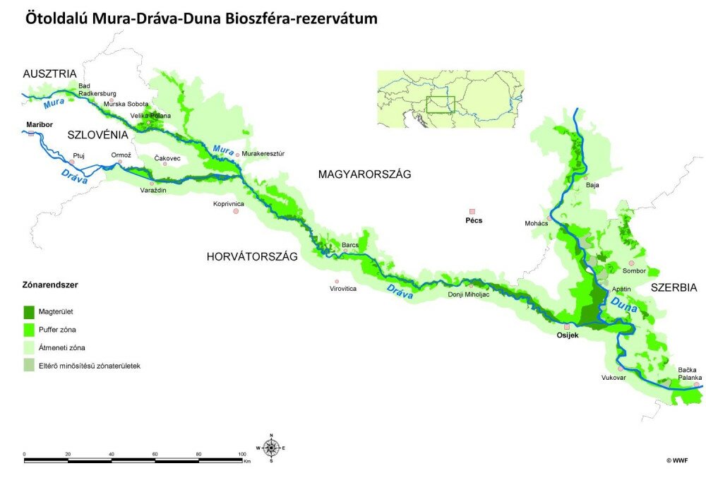 Mura-Drava-Duna_Bioszfera-rezervatum_terkep