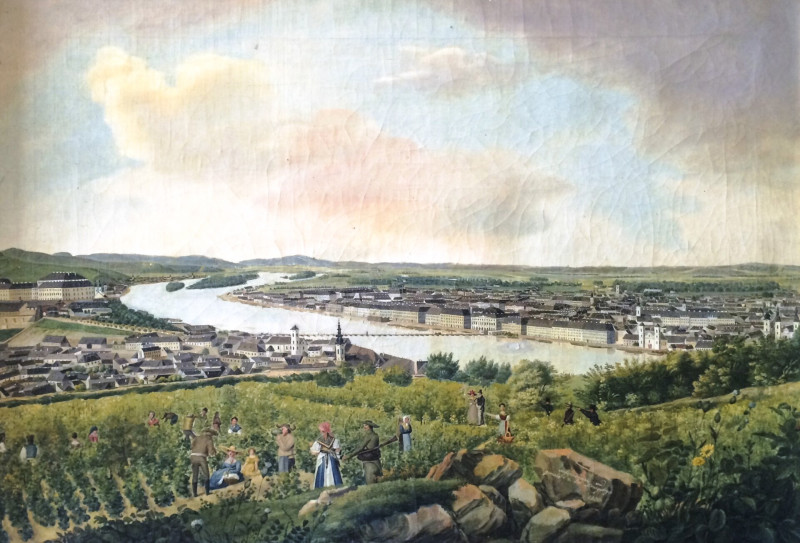 Szentgyörgyi János magyar festő A Gellérthegy szőlőhegyei című festménye 1830-ból