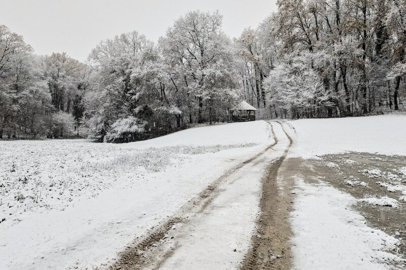 Tél Szekszárdon, hóban, Sötét-völgyben