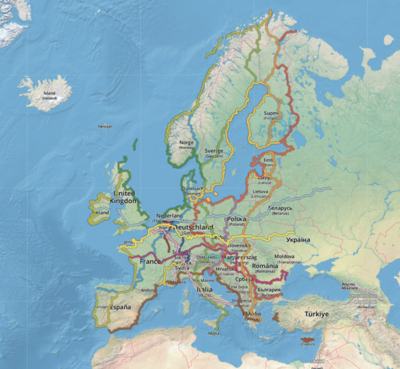 terkep_europa FORRAS eurovelo.com