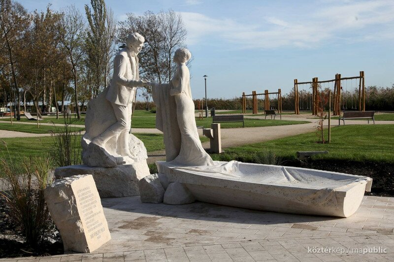 Wesselényi Miklós szobra Balatonfüreden a Brázay parkban