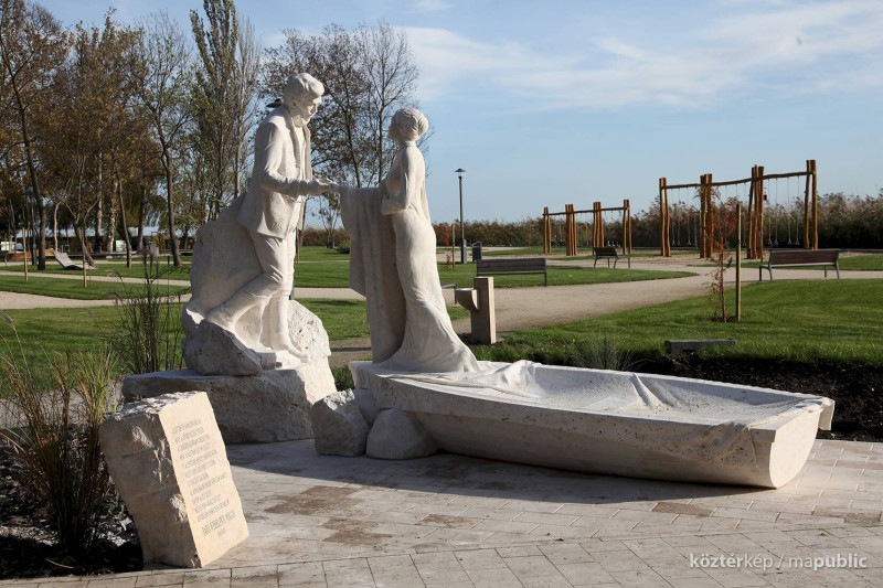 Wesselényi Miklós szobra Balatonfüreden a Brázay parkban